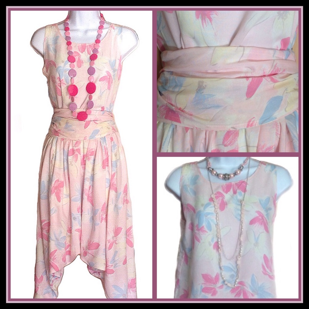 Pastel Harem Pants and Top Vintage Early 1980s MC Hammer Disco Era